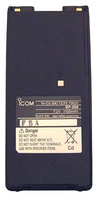 Icom IC-F11/S, F21/BR/GM/S, F3GS/GT, F30GS/GT, F40GS/GT, BP-209, Nicad