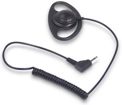 Otto V1-EH22R131, Earhanger earphone kit for speaker mic, 2.5mm right angle plug, coil cord, black