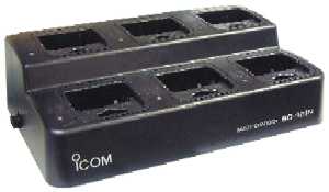Icom IC-F50 & IC-F60, 6-Unit Gang Charger w/ adapter cups.