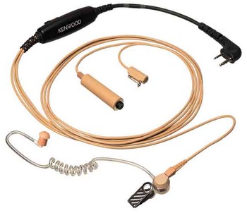 Kenwood KHS-9BE, Three-Wire Lapel Mic with Earhone (Beige)