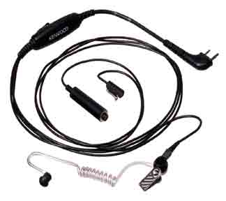 Kenwood KHS-9BL, Three-Wire Lapel Mic with Earphone (Black)
