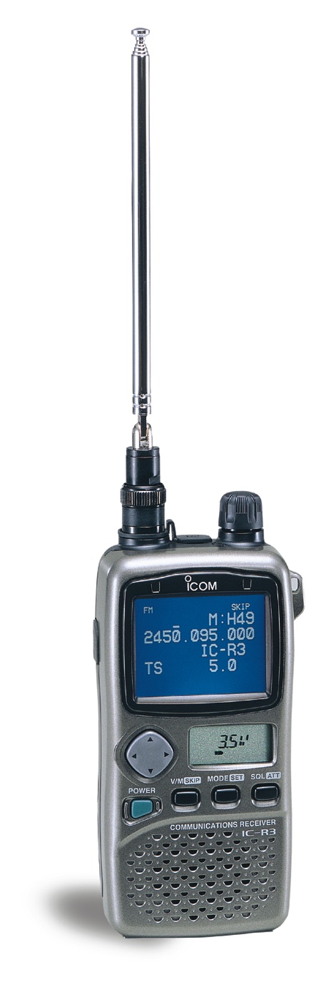 Icom IC-R3, 400 Channel, .495-2450.095 Mhz Audio/Visual Receiver - DISCONTINUED